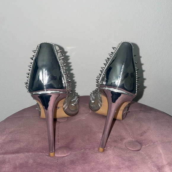 Steve Madden Vala Clear Stud Transparent Pointed Toe Stiletto Dress Pump size 6 - Picture 4 of 6